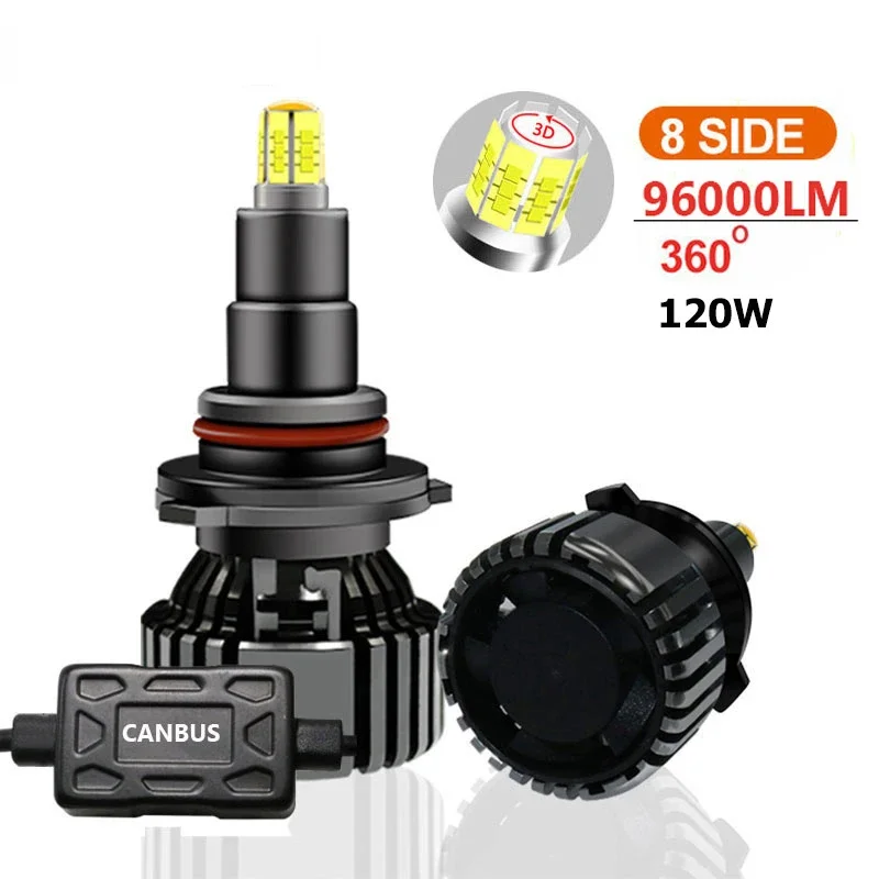 

2PCS H1 H7 LED 360 H4 96000LM Canbus HB3 HB4 9012 HIR2 D1S D2S Led H11 H8 9006 9005 Car Headlight Bulb Fog Lamps 6000K 12V