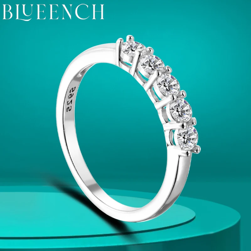 BLUEENCH D Color 3mm Moissanite Diamond Rings for Women Classic Match Wedding Eternity Band with GRA s925 Sterling Silver Ring