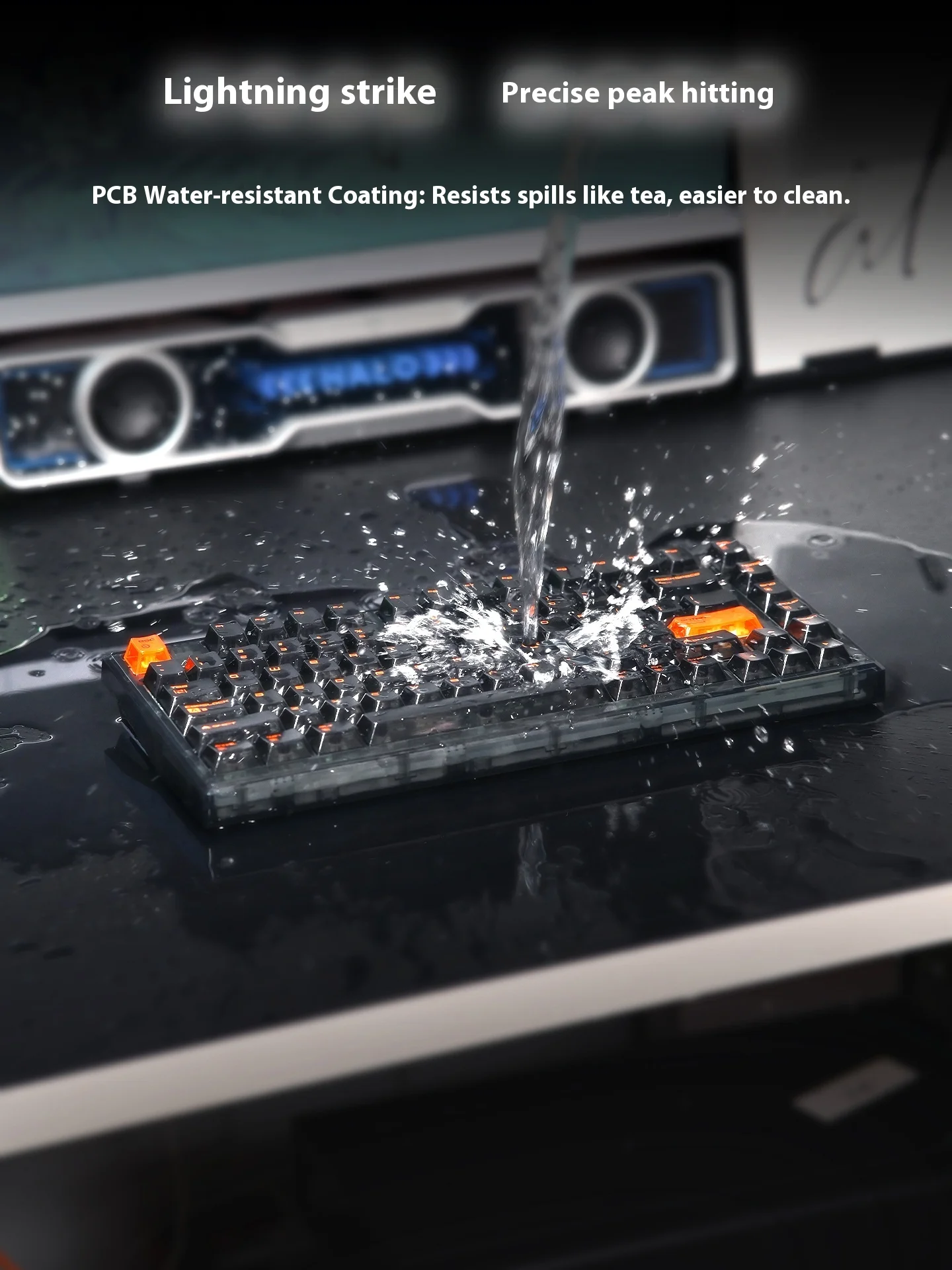 คีย์บอร์ดเกมมิ่ง Apex75he แบบมีสาย พร้อมสวิตช์แม่เหล็ก กันน้ำ โปร่งใส สำหรับการเล่นเกมอีสปอร์ต  รับประกันความทนทาน