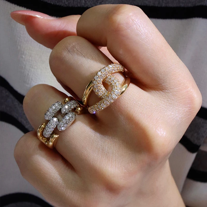 Aazuo رائجة البيع غرامة Jewelry18K الذهب الأصفر الماس الحقيقي خاتم فاخر هدية للمرأة حفلة خطوبة Au750