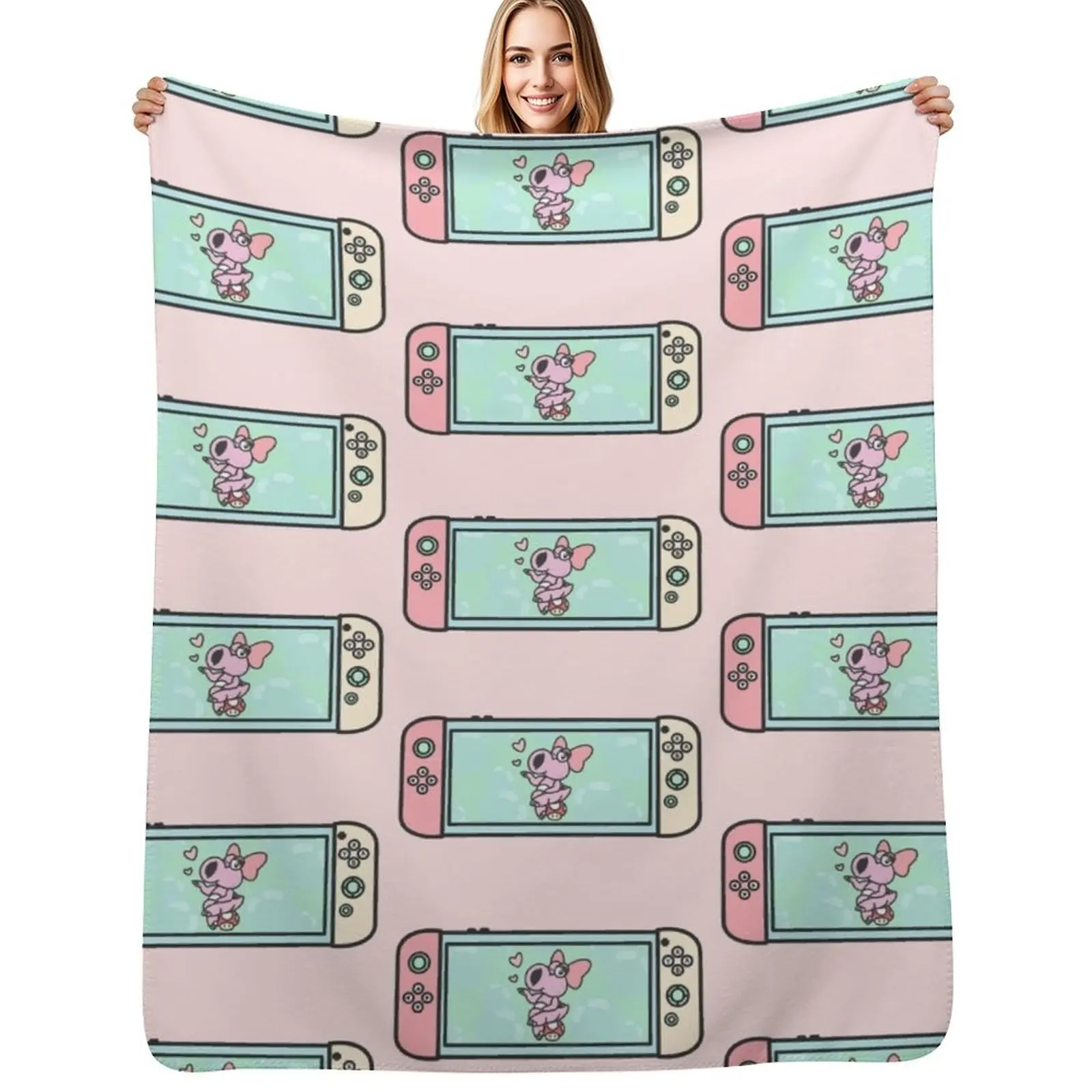 Birdo Mushroom Kiss Switch Throw Blanket Cozy Throw Blanket Birthday Gift for Him Her