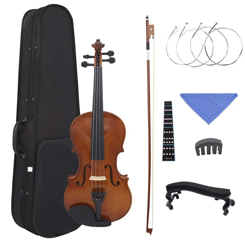 IRIN Full Size Violin 4/4 3/4 Wooden Acoustic Fiddle Beginner Violin Case Bow Strings Shoulder Music Instrument Accessories Set