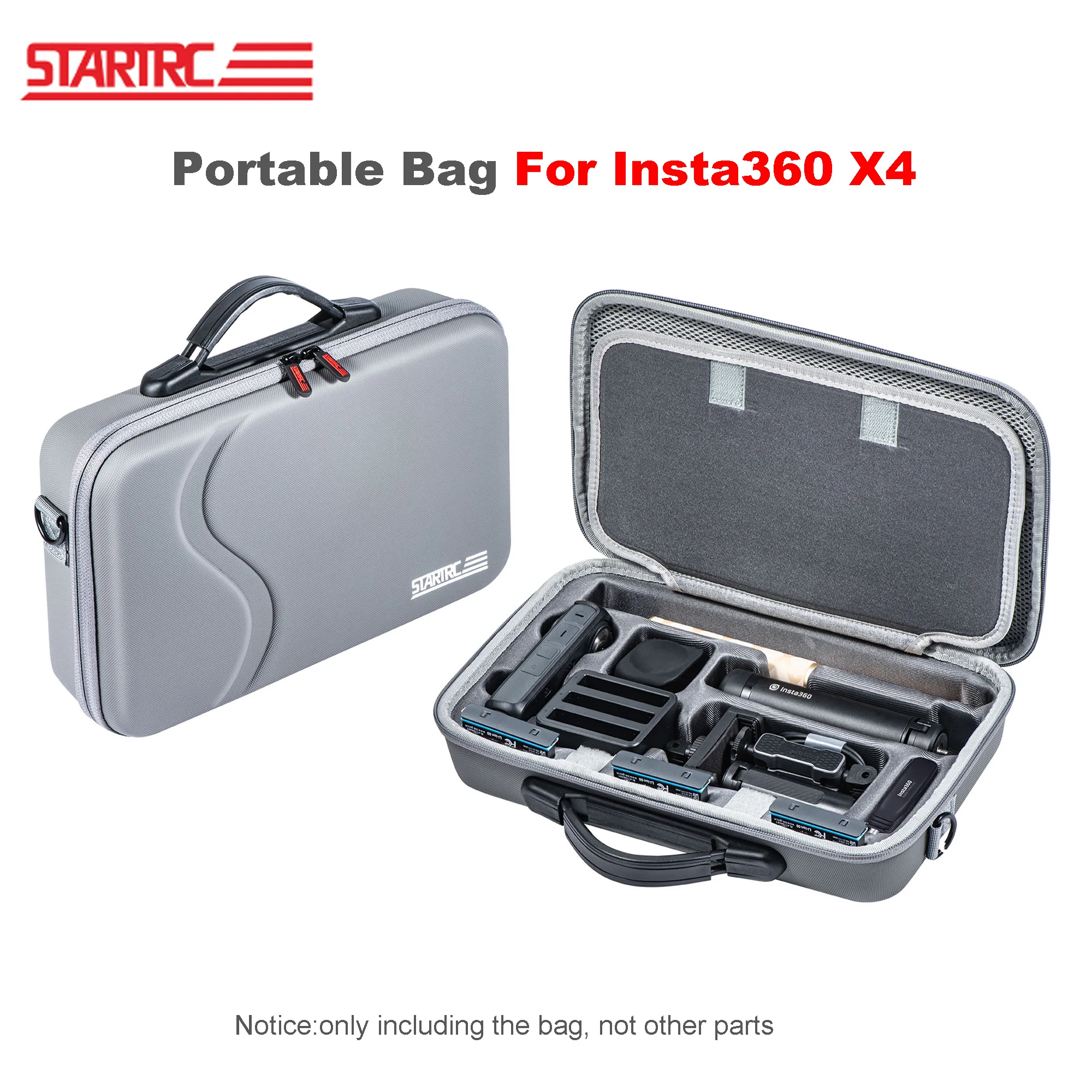 Startrc Portable Carrying Case Storage Bag Waterproof Protective Handbag for Insta360 X4 Camera and Accessories