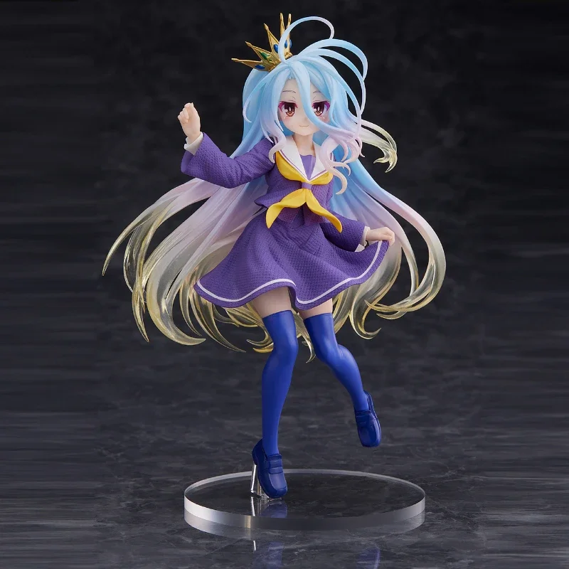 100% Original:No Game No Life Shiro uniform 18cm PVC Action Figure Anime Figure Model Toys Figure Collection Doll Gift