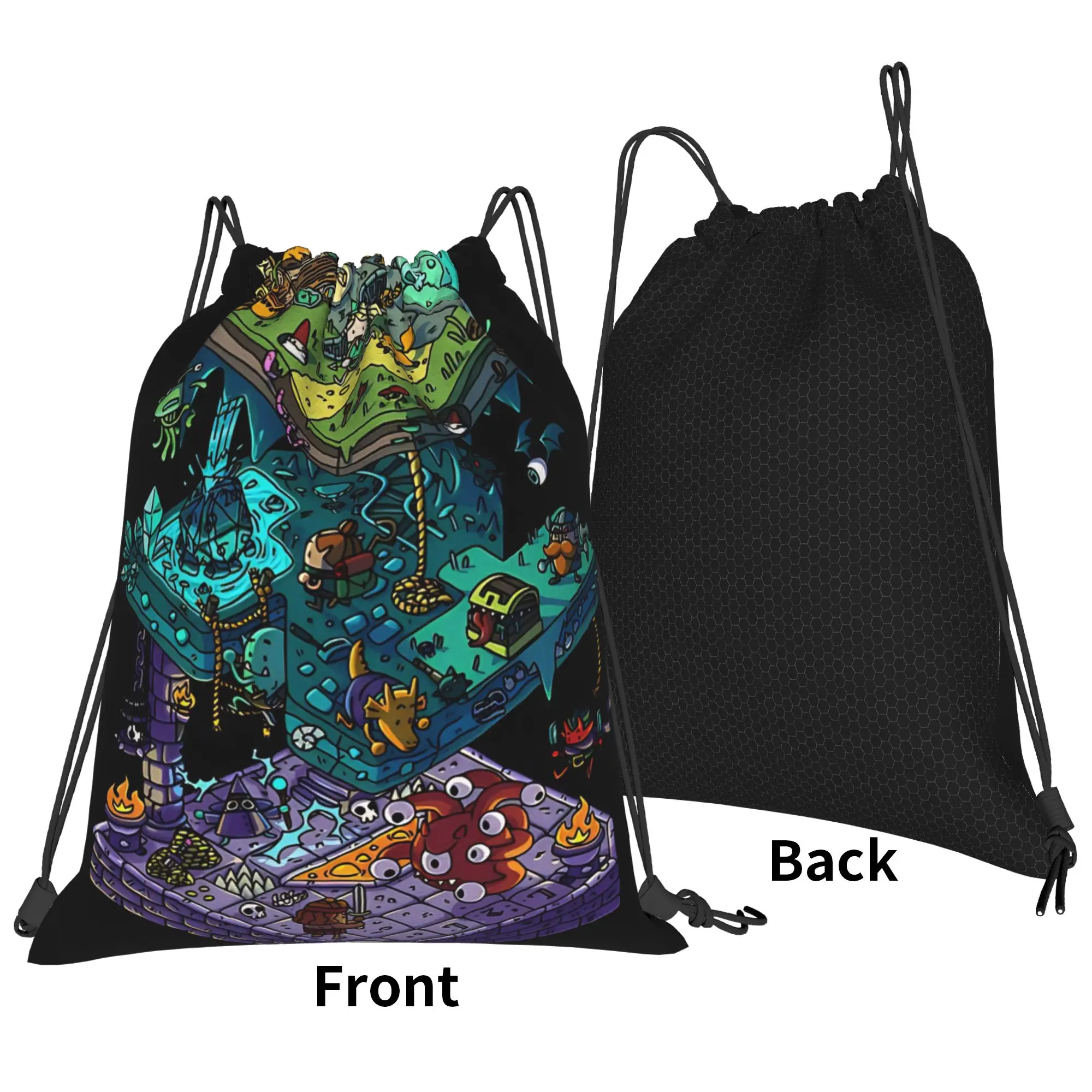 DND Gamer Graphic  Portable Sports Riding Gym Drawstring Storage Sporty Backpacks