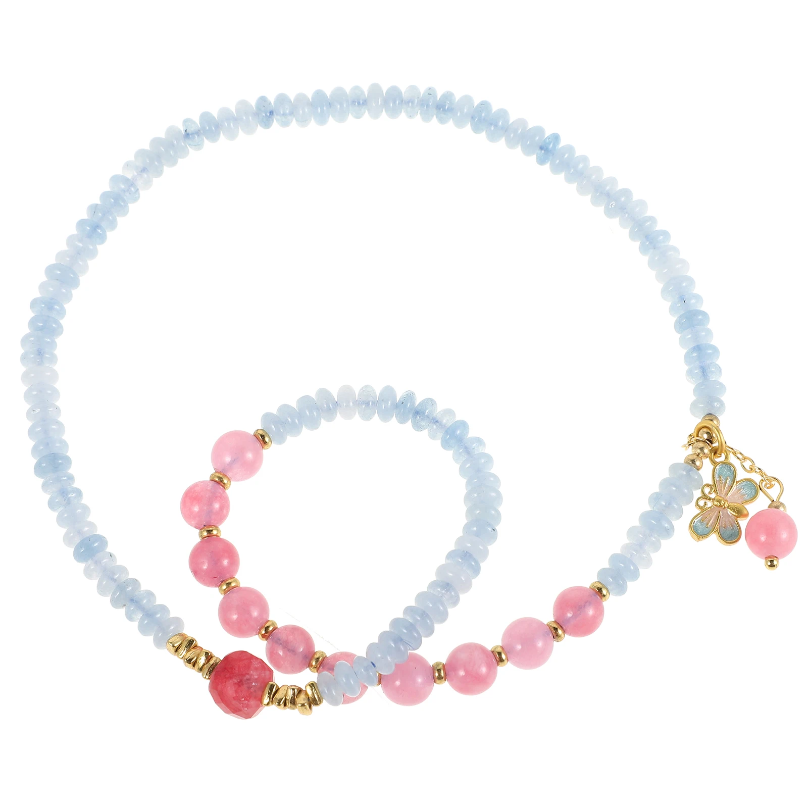

Butterfly Fishtail Bracelet Decorative Bracelet Aquamarine Pearl Charm Beaded Jewelry Trendy Women Accessories
