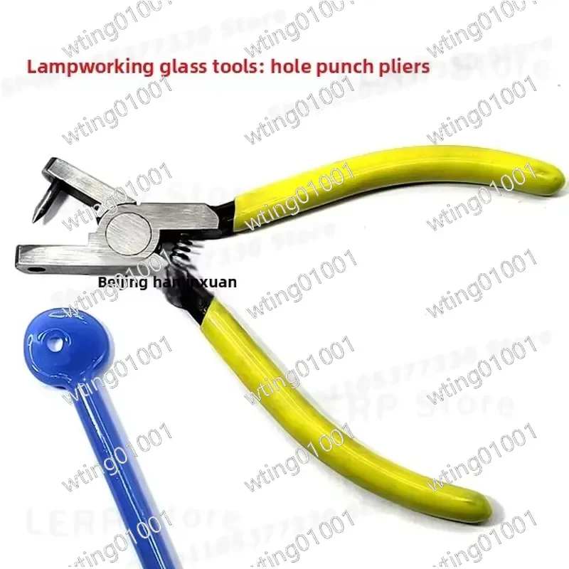 for Lamp Worker Glassware Pendant Necklace Hole Punching Pliers Precision Tool for Jewelry Making Beading Craft DIY