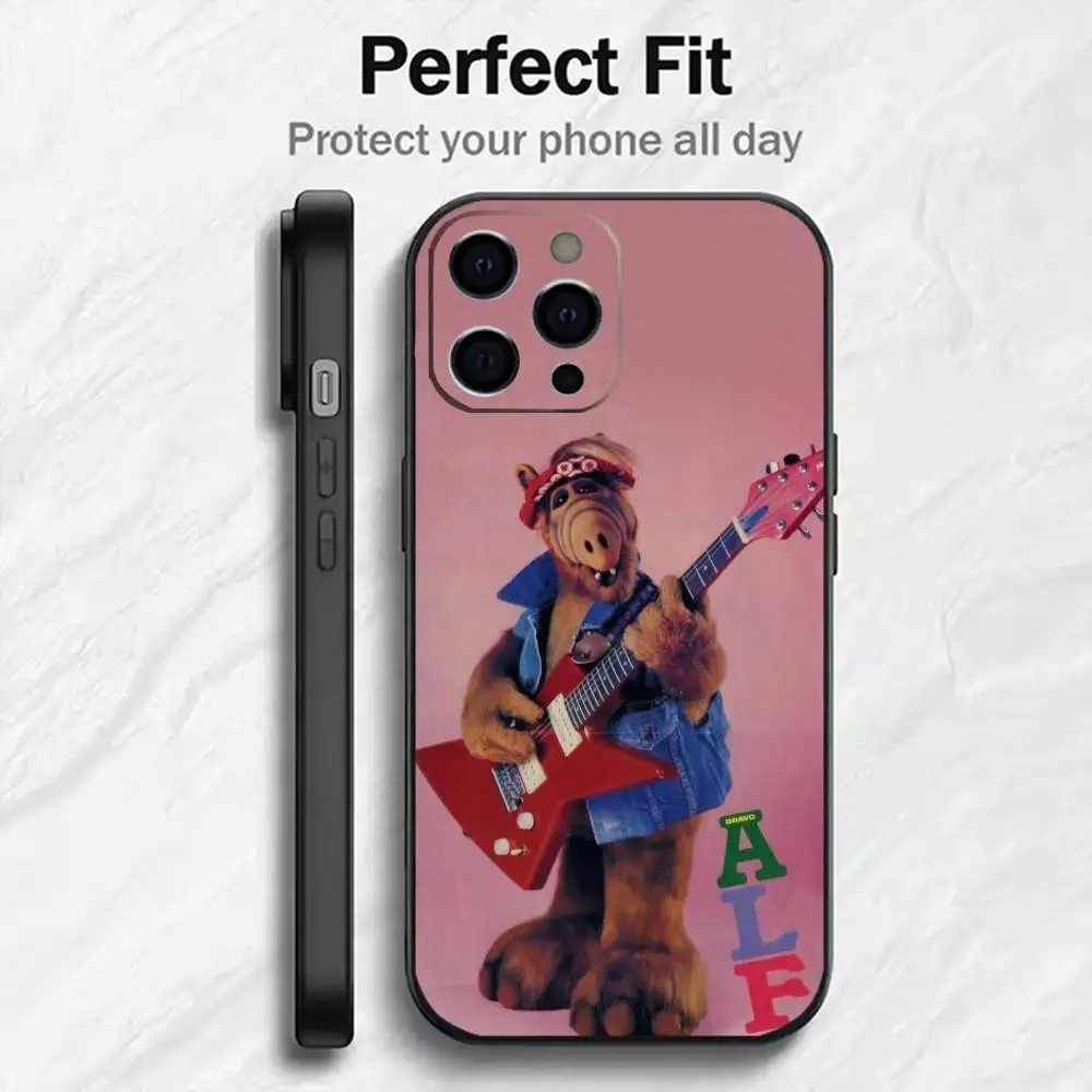 Classic ALF Family Comedy Phone Case For iPhone17,16,15,14,13,12 Plus,Max Soft Silicone Black Cover