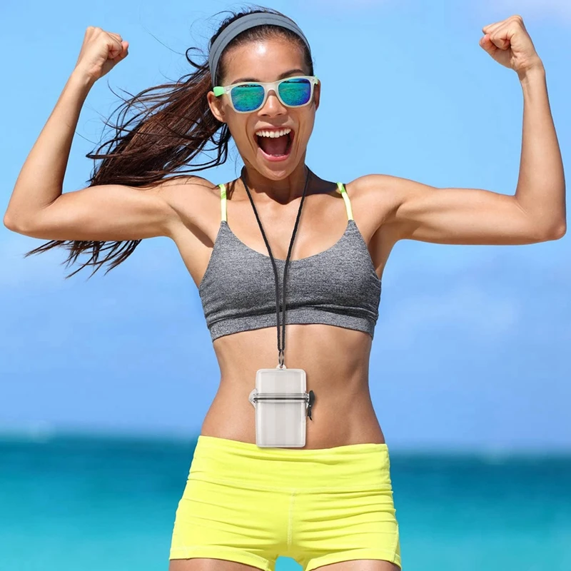 걸이식 고리와 밧줄이 달린 사각형 보관함, 구조 선물, ID 카드홀더 카드홀더 해변 항아리