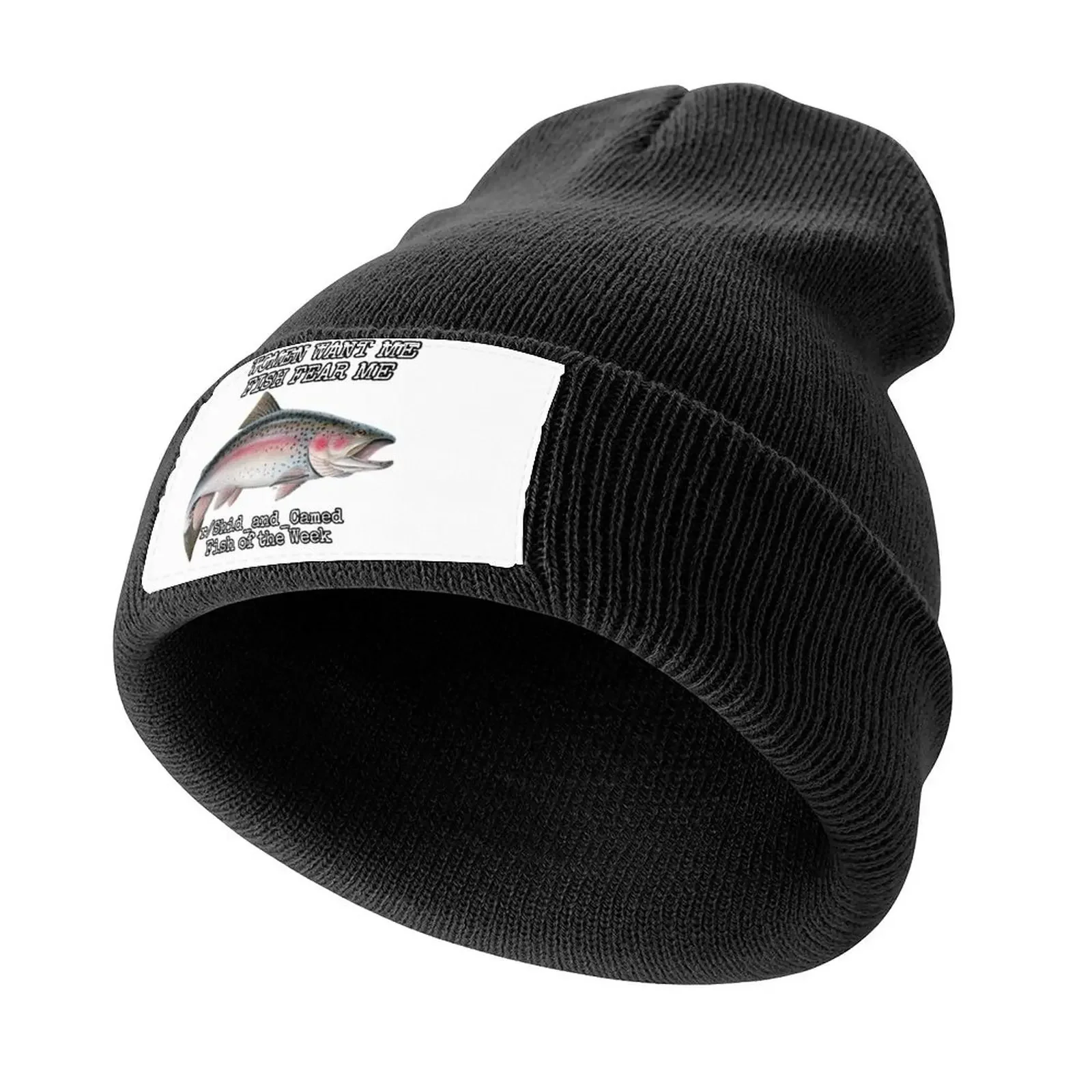 

Women Want Me, Fish Fear Me Knitted Cap Luxury Man Hat Snapback Cap Female Men's