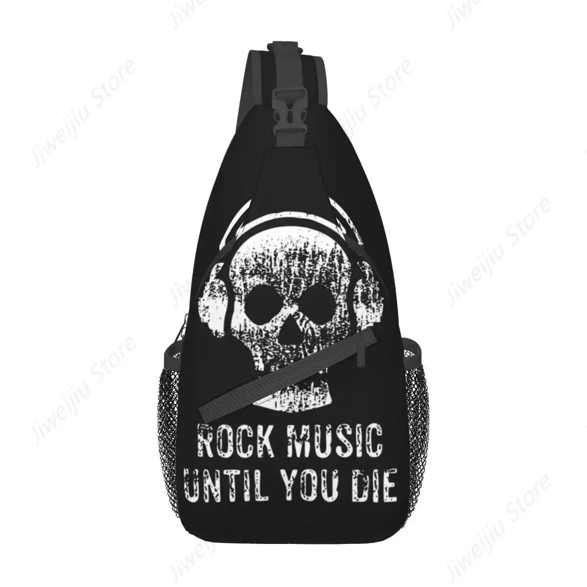 

Музыкальный подарок с черепом смерти, сумка через плечо, нагрудная сумка, рок-ролл, тяжелый металлический рюкзак на плечо, рюкзак для пешего туризма, велоспорта, сумка