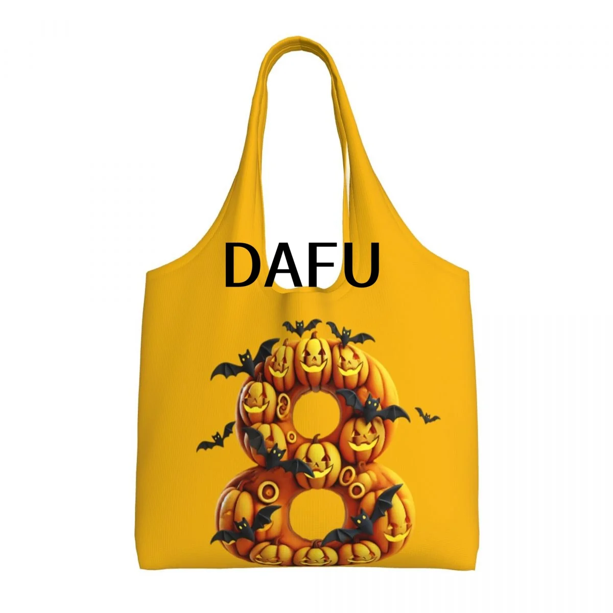 

Batty Pumpkin Number 8 Funny Halloween Bat Pumpkin Tote Bag for Women - Gothic Canvas Shoulder Bag Shopping Commute Party