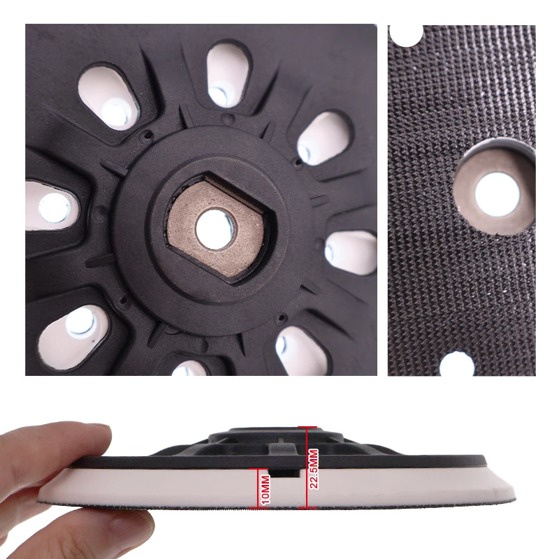 6 Inch 17/33 Hole Hook and Loop Sanding Pad M8 Thread 1/2 Pcs Hard and Soft Backing Pad Polishing and Sanding for Festool Sander