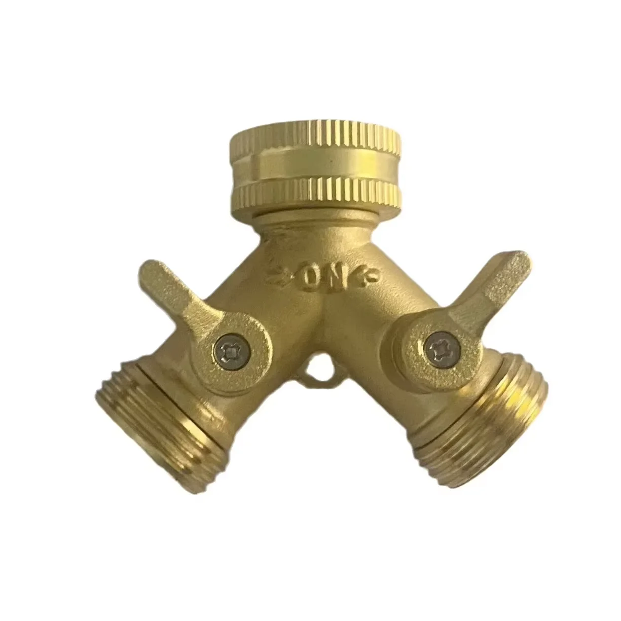 Y-Shaped Three-Way Faucet Water Divider Copper Joint Garden Tool for 3/4 Inch Garden Hose Splitter