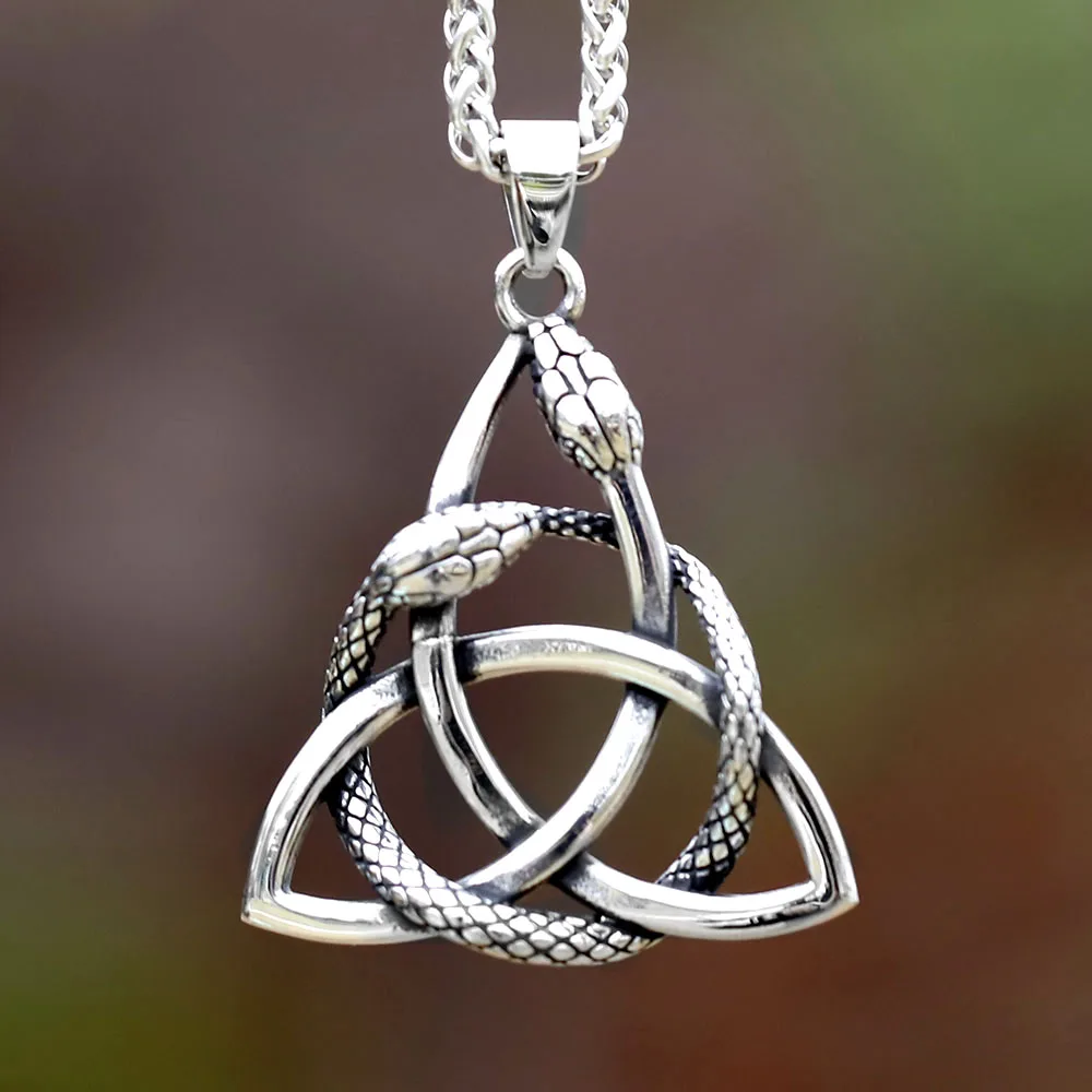 2023 new 316L stainless steel Norse Viking Celtic Knot Original snake Animal Pendant Necklace Jewelry for gift free shipping