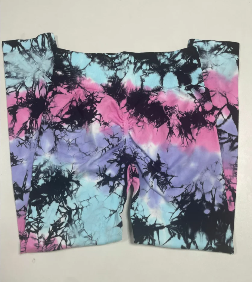 Mallas sin costuras Tie Dye Graffiti para gimnasio y Yoga para mujer, mallas ajustadas de cintura alta para realzar la cadera, pantalones elásticos para entrenamiento y ciclismo