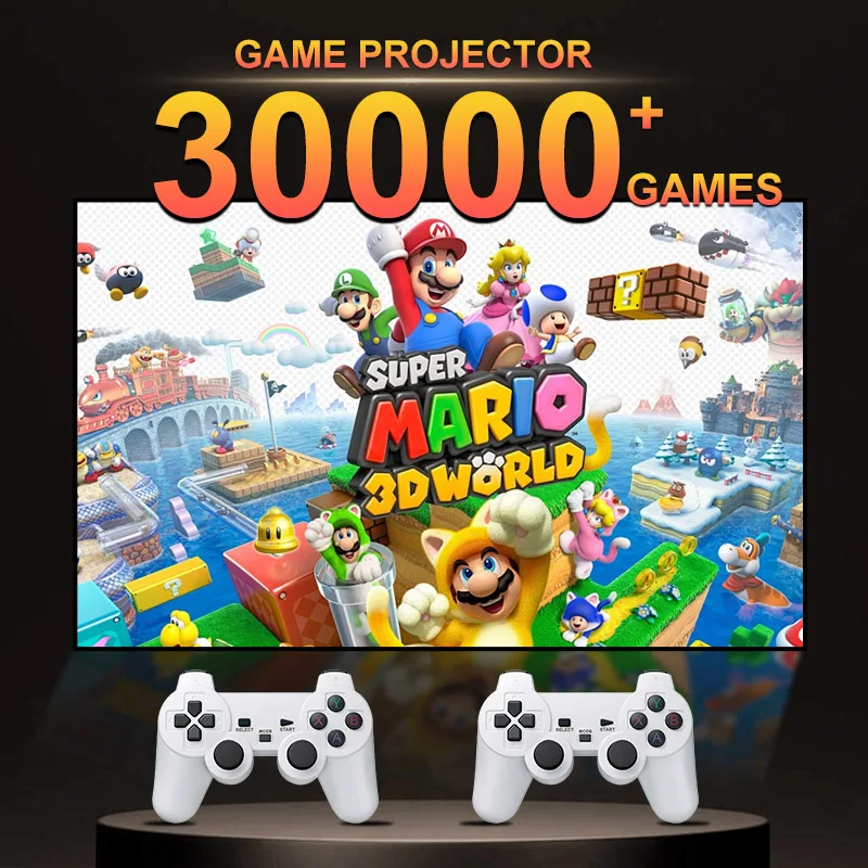 Salange P30 Max Projector 4K HD 1080P Bluetooth Android 11 Proyector With 2 Wireless Game Controllers Built-in 3000 Games