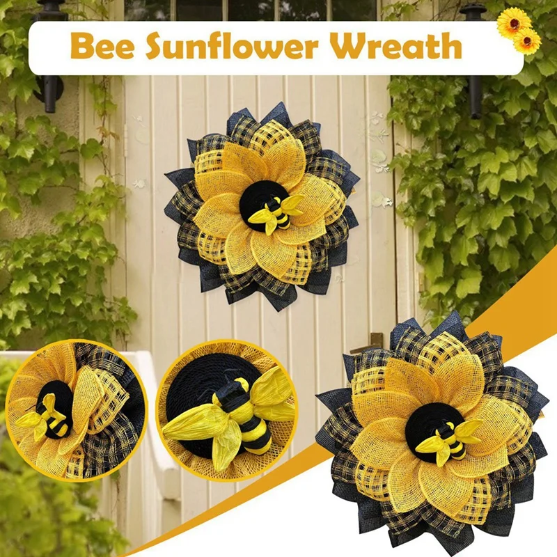 Bee Honey Artificial Decorations Wreaths Easter Window Rustic Bee Wreath For Front Door