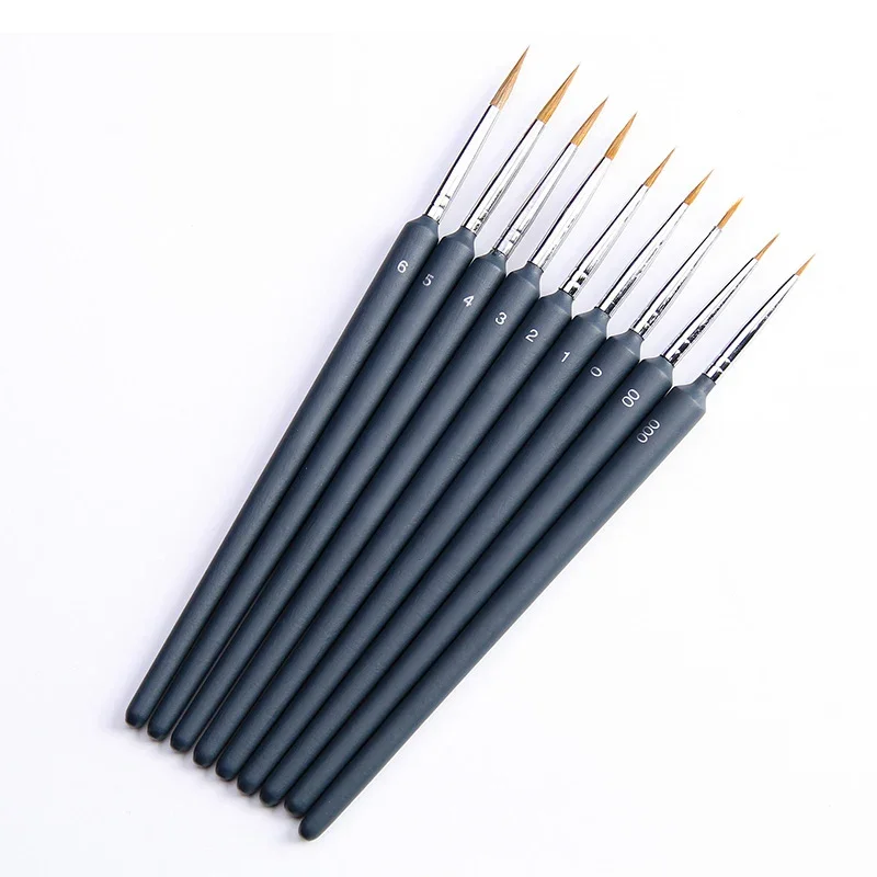 

9pcs/set Art Watercolor Painting Nylon Hair Brush Oils Gouache Pen Writing Brush Pen Painting Supplies -30