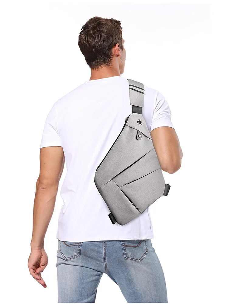 Männer Brust Tasche Digital Kopfhörer stecker Lagerung Gun Tasche Geschlungen Umhängetasche Sport Taille Tasche Persönliche Schulter Anti-diebstahl