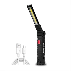 Torcia da campeggio ricaricabile a LED da lavoro con magnete e gancio IP64 impermeabile 5 modalità di illuminazione adatte per il lavoro notturno