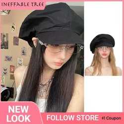 Y2K French Vintage Retro Oversize Breathable Linen Newsboy Beret Hats for Men Women British Casual Versatile Painter Beret Gorro