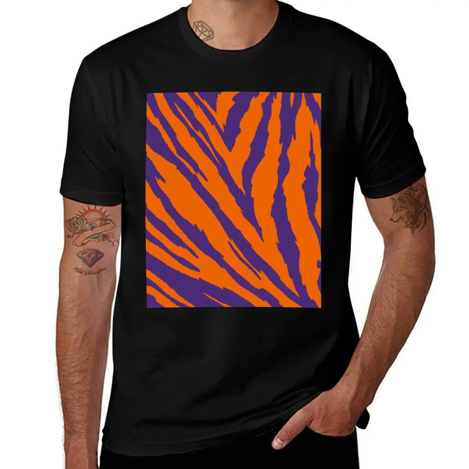 

Purple and Orange Tailgate Swag - Claw Marks T-Shirt t shirt man casual T-Shirt