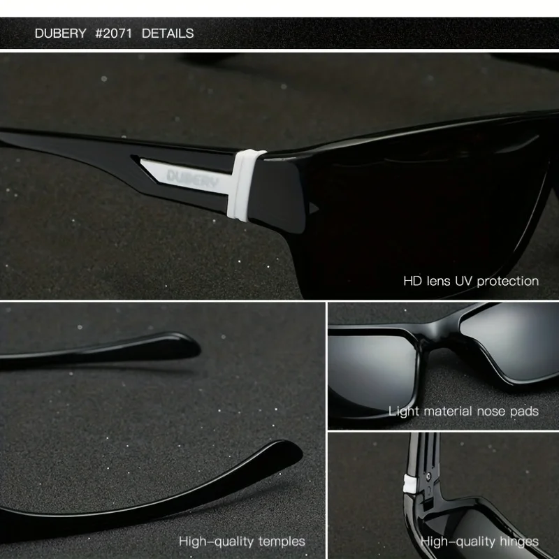 DUBERY Polarized UV400 Protection Sunglasses For Men And Women 6 Colors Model 2071