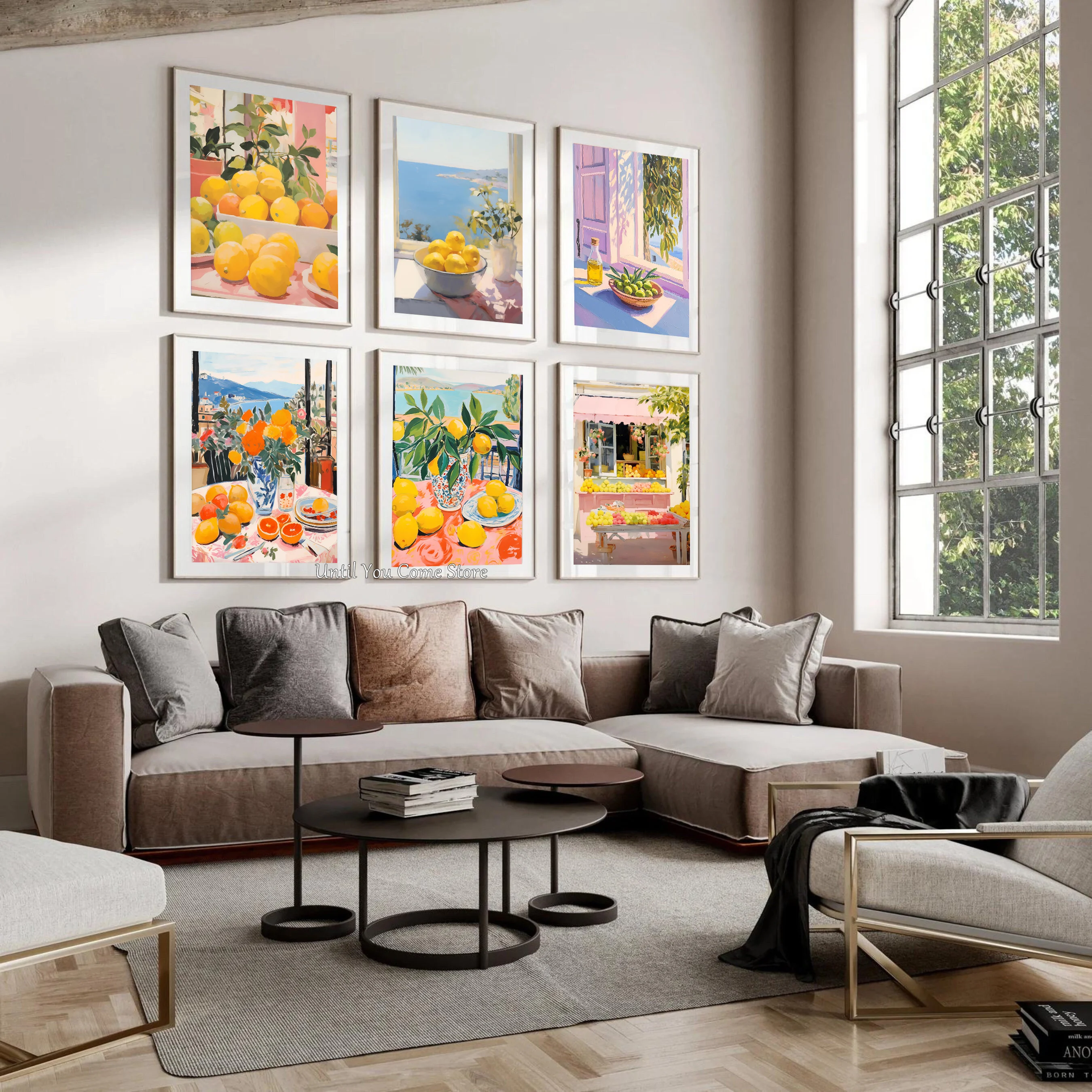 Póster de comida con limón y aceitunas, impresión en lienzo, imágenes para el hogar, para la sala de estar y la cocina, decoración moderna de pared, pintura sin marco