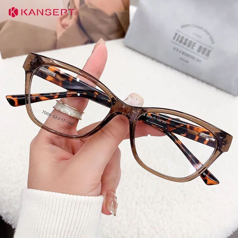 

KANSEPT Women`s Grade Glasses Blue Light Lenses Prescription Woman`s Eyeglasses Transparent Eyepieces Sunglasses for Men Eyewear