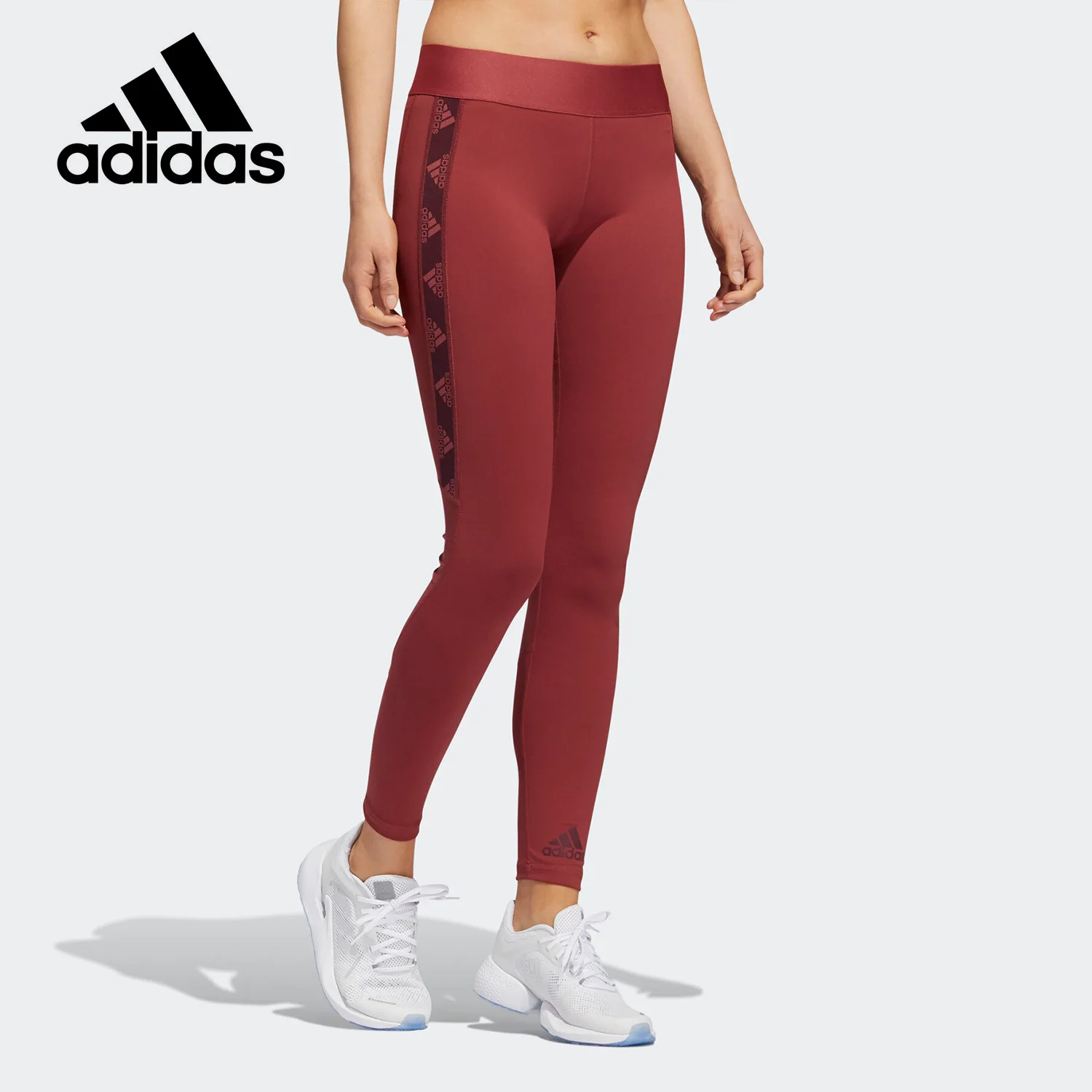 Adidas genuine women's mid waist fashionable sports training leggings and pants GC8178