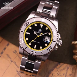 ADDIESDIVE AD2040 Men Watch Luxury Diver Quartz Watches 200m Diving Watches Stainless Steel Calendar Display Luminous Wristwatch