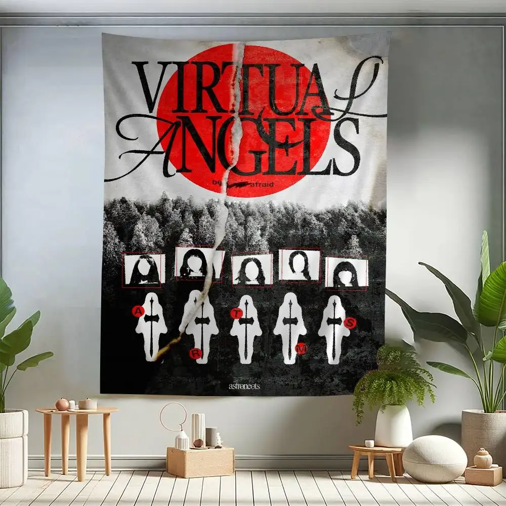 Kpop Band Popular A-Artms Cartoon Tapestry Art Science Fiction Room Home Decor Wall Hanging Home Decor