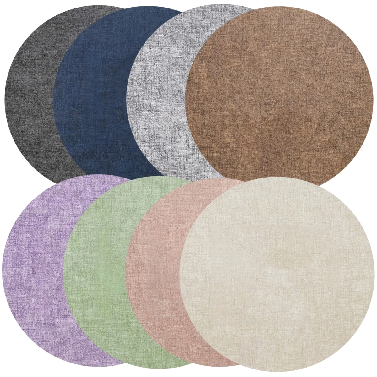 4X 33cm Round Placemats Waterproof PVC Table Mats with Heat Resistant for Dining Table Protection and Easy Maintenance
