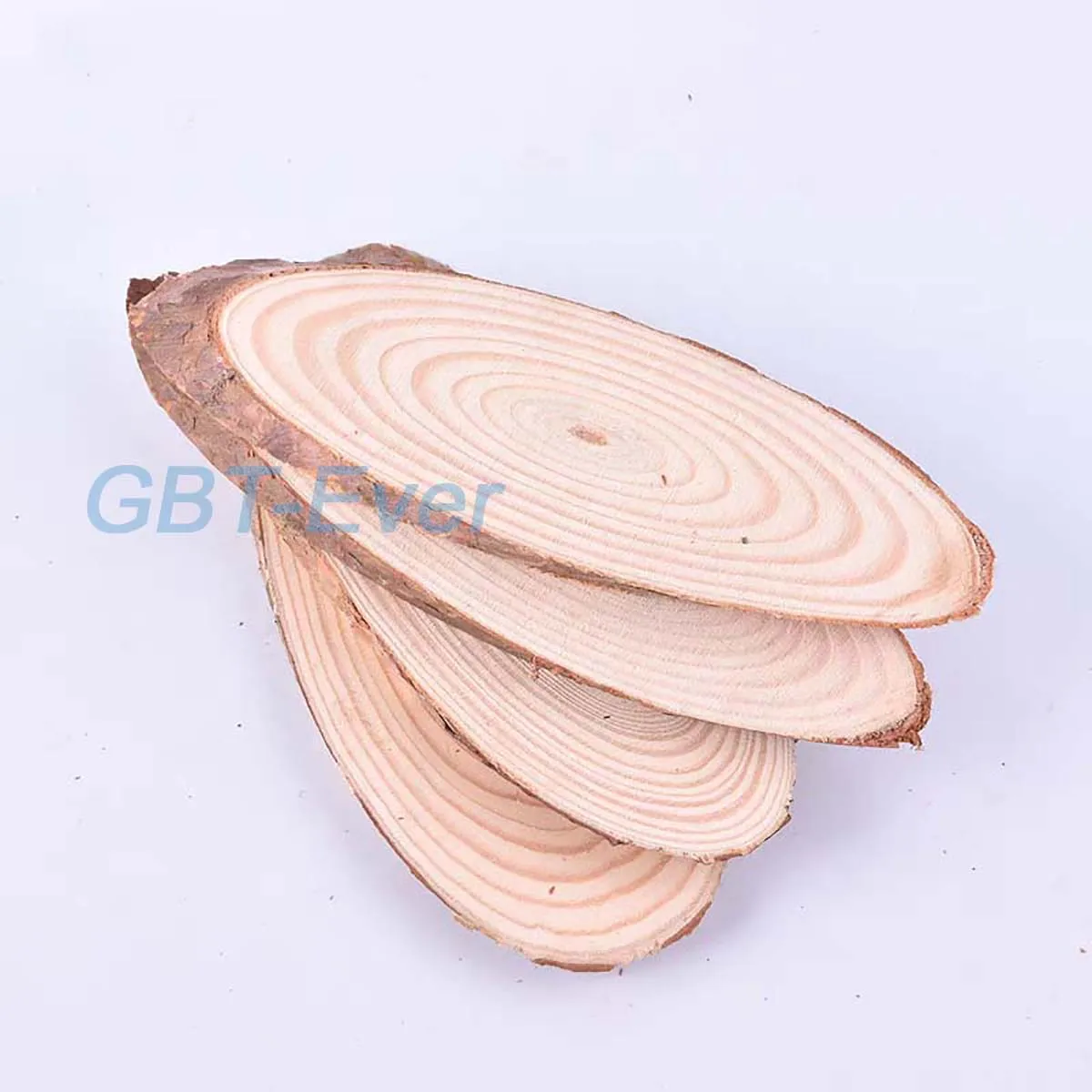 1Pcs Small Natural Oval Wood Slices Pine Tree Bark Log Discs DIY Crafts Wedding Party Painting Decor Width 4-11cm Length 13-30cm