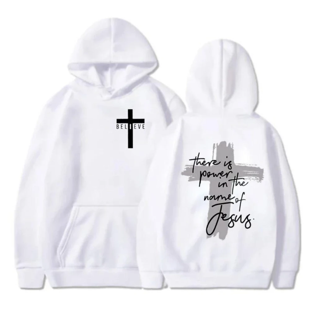 Dieu est bonne foi chrétienne essentiel femme sweats à capuche il y a pouvoir dans le nom de jésus graphique sweat à capuche mode Streetwear