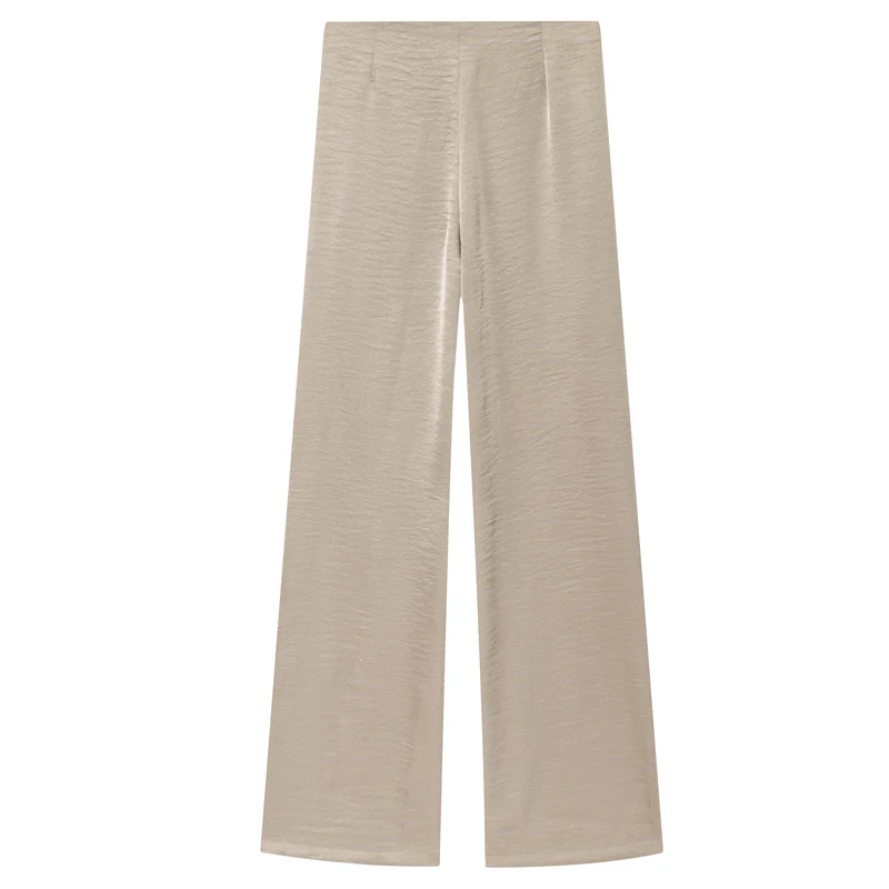 HXAO Satin-Hosen-Sets für Damen, zweiteiliges Set, trägerlos, schulterfrei, Röhrenweste, 2-teiliges Set, Damen-Outfit, Hosen-Sets mit hoher Taille