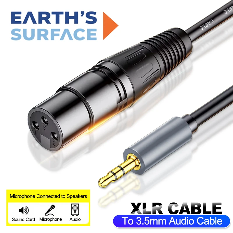 XLR Female to 3.5MM Jack Audio Cable Microphone Balanced Analog Audio Cable for Speaker Amplifier Computer 3.5mm Aux to XLR Cord