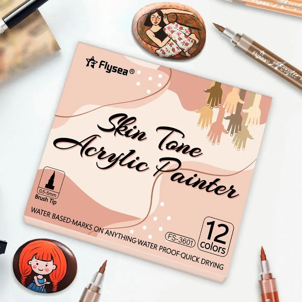 

Мягкий наконечник кисти, акриловый маркер, непрозрачный цвет, штабелируемые 12-цветные маркеры, быстросохнущий водонепроницаемый акриловый художник