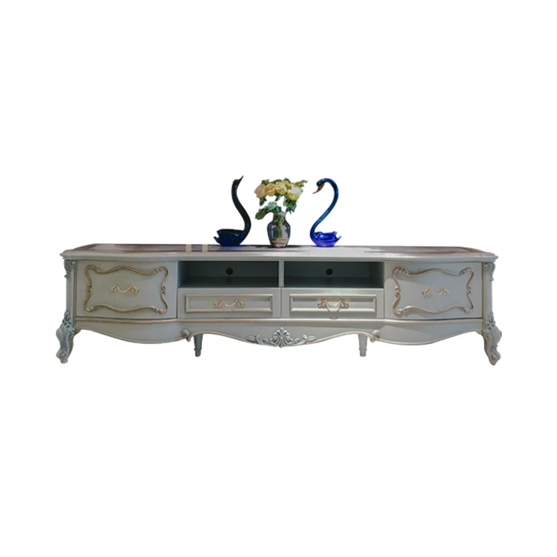 !@French Style Living Room Sets Tv Cabinet Home Furniture Luxury Classical Wooden Tv Stands