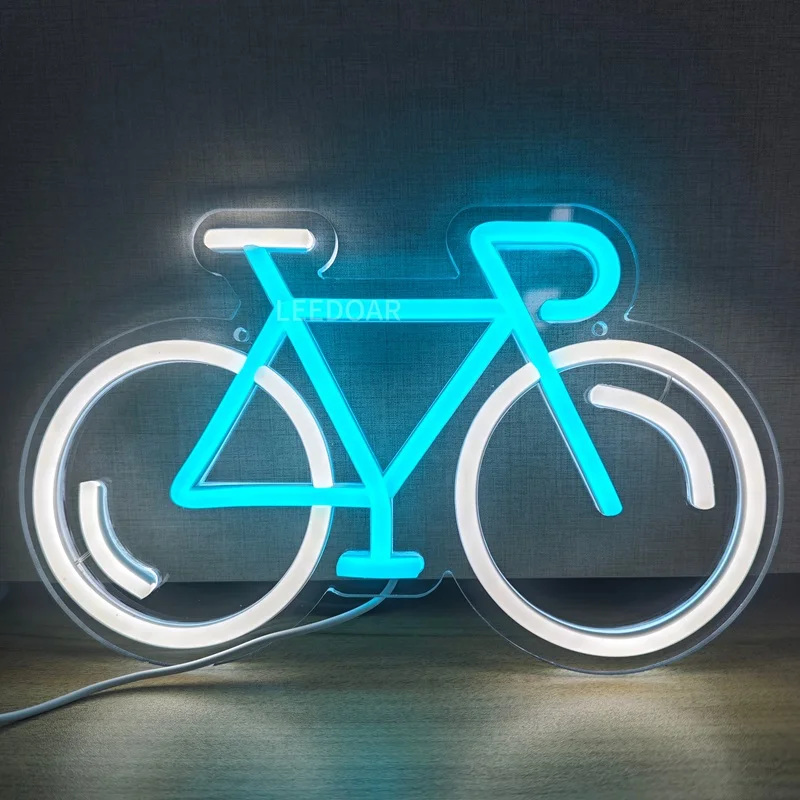 

1pc Bicycle Wall LED Neon Sign USB Power 5V Low Voltage Safe Night Light For Shop Bar Event Pub Decoration 11.1''*6.7''