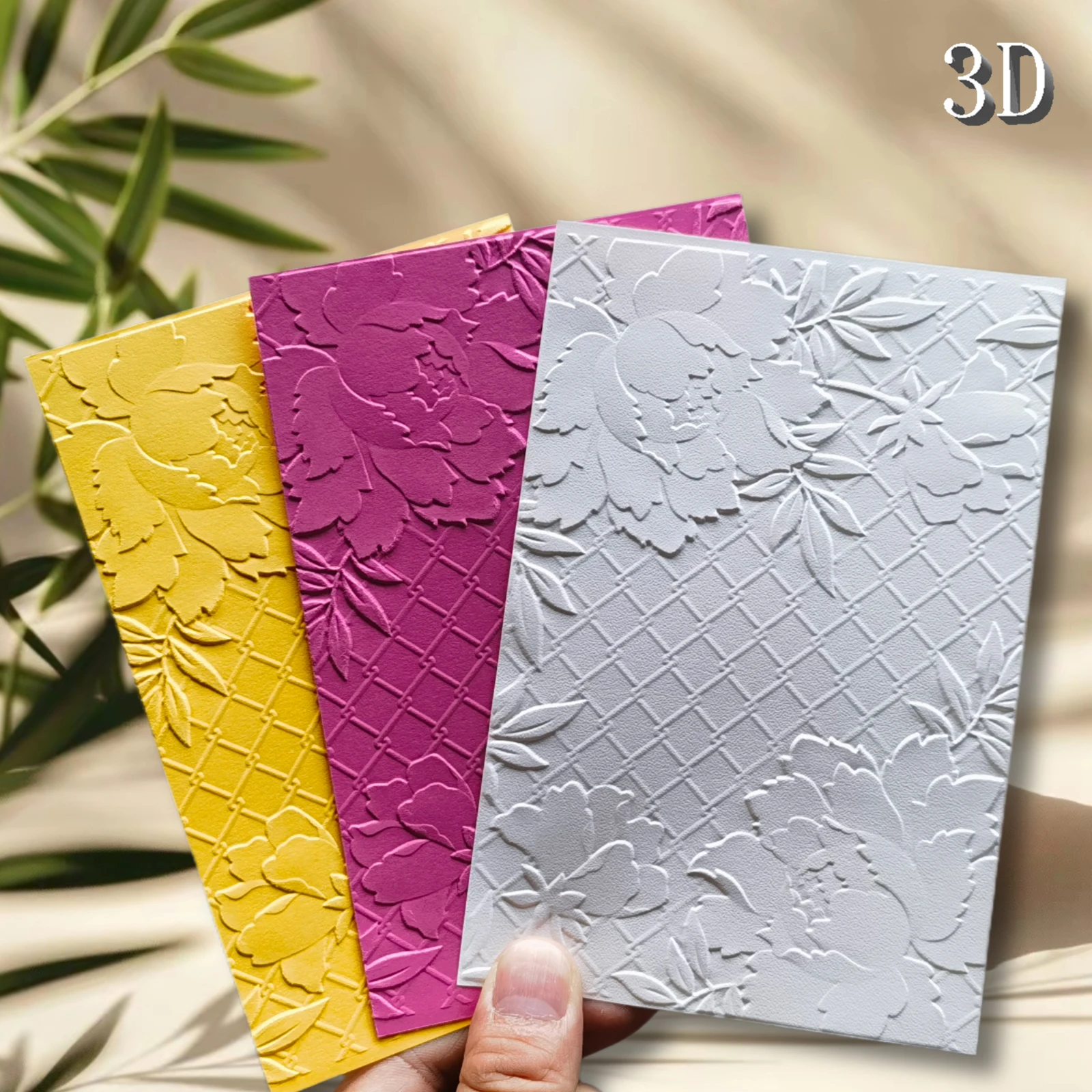 3D-geprägter Ordner – Entworfen mit dem Thema „Iron Mesh, Flower, Green“-Elementen, strapazierfähigem Kunststoff, DIY-Kunsthandwerk und Schrott