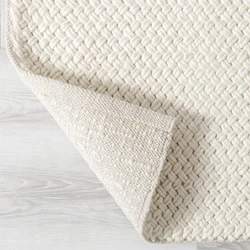 Hand Woven Wool Living Room Large Area Carpets Solid Color Bedroom Minimalist Carpet Soft Bedside Floor Mat Decorative Rug