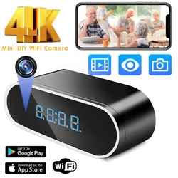 Minicámara 4k 1080p Hd con reloj, cámara inalámbrica con Wifi, Micro Cámara IR, visión nocturna, alarma, videocámara de vigilancia