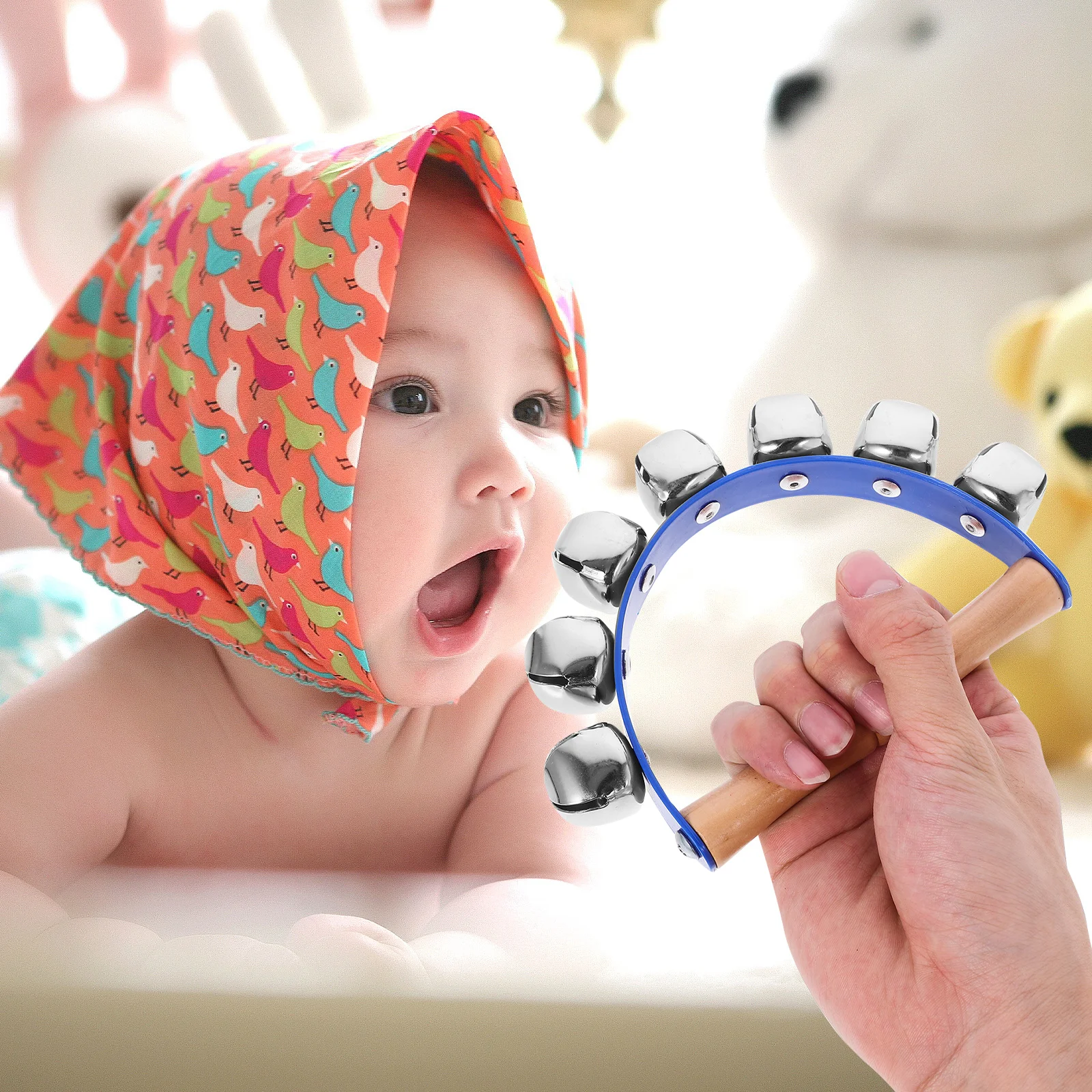 

2Pcs Hand Bell Music Instruments Early Learning Hand Shaking Bell Set for Baby Development Parent Interaction Music Instrument