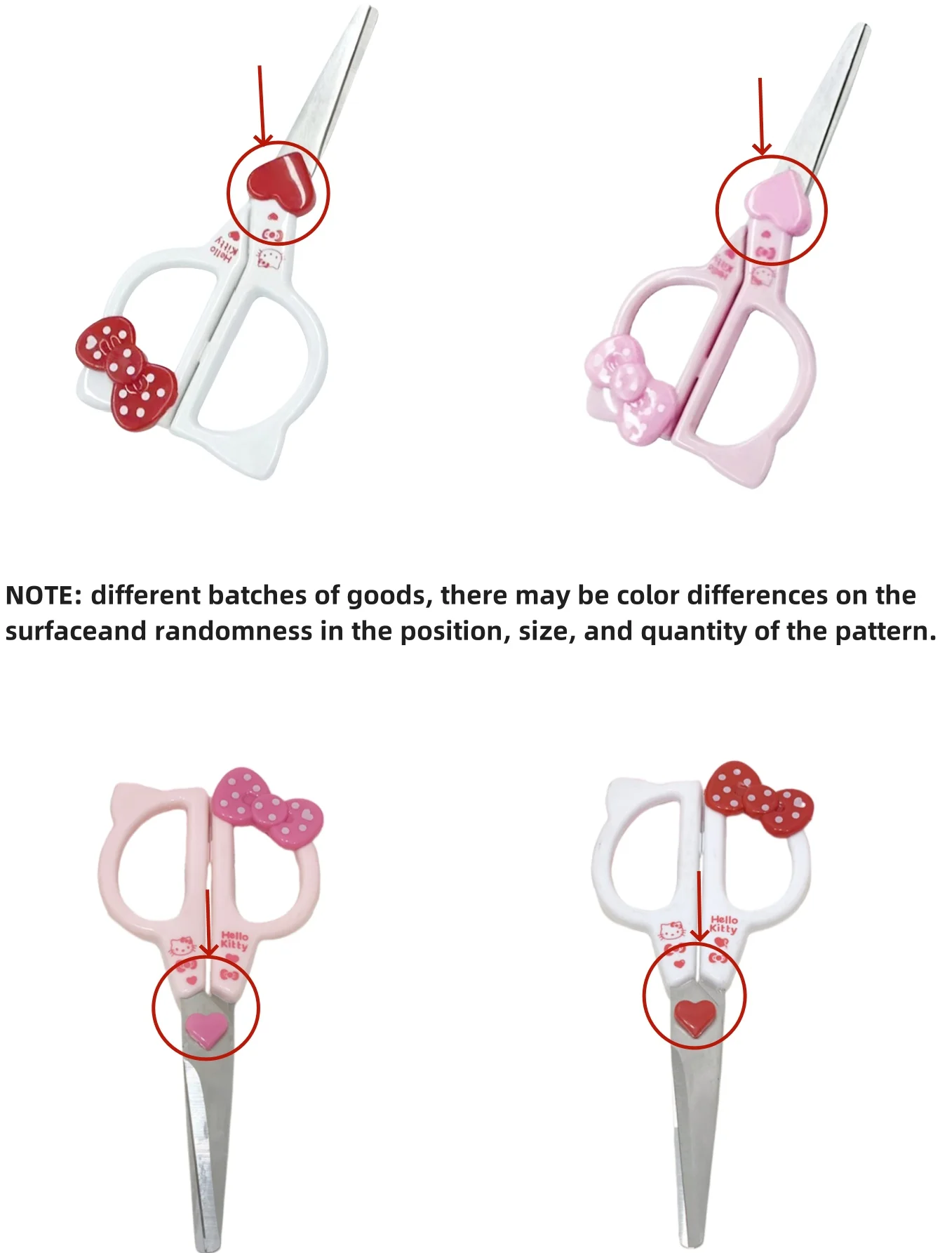 กรรไกรสแตนเลสลายเฮลโลคิตตี้ 1/2 ชิ้น, เครื่องเขียนน่ารัก, กรรไกรงานฝีมือ, ชุดกรรไกรอเนกประสงค์สำหรับตัดผ้า