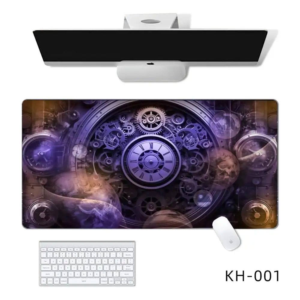 Horloge montre tapis de souris tapis de souris grand ordinateur bureau jeu tapis de Table en caoutchouc anti-dérapant clavier de jeu tapis de souris longs tapis de bureau