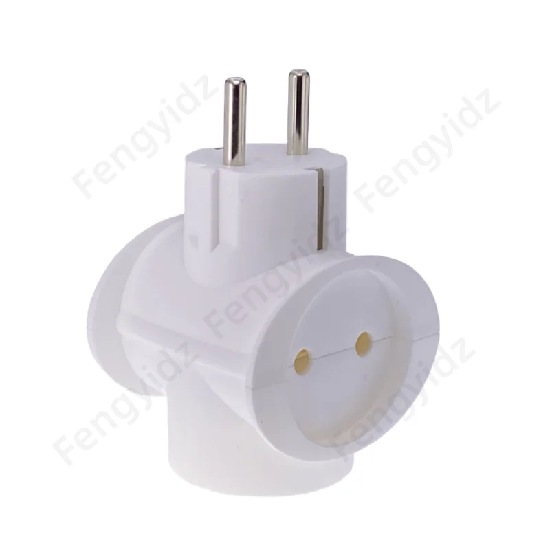 European Type Conversion Plug 1 To 2/3/4 Way EU Germany Standard Power Adapter Socket 16A 250V Travel Charging Adapter