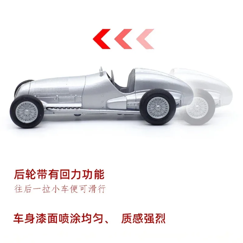 WELLY 1:36 1937 Mercedes-Benz W125 Vintage Car Alloy Diecast Car Model Toy With Pull Back For Children Gifts Toy Collection