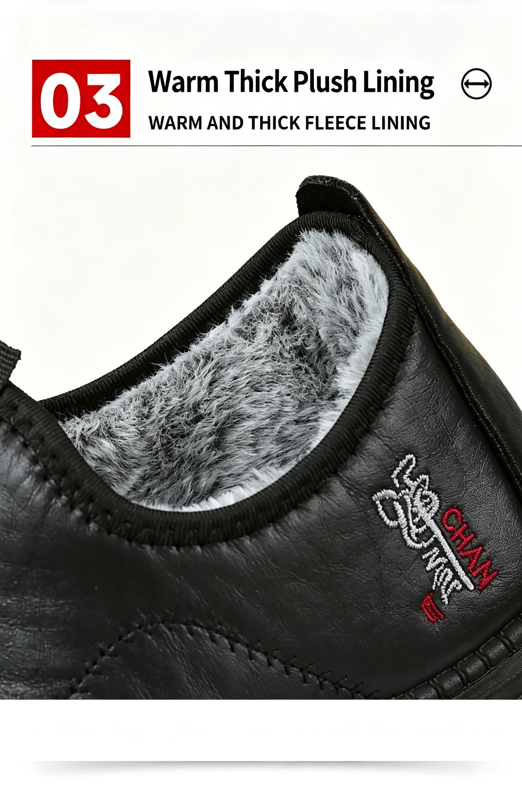 Winterstiefeletten für Herren, mit weichem Innenfutter für Wärme, wasserdichtem Obermaterial, rutschfester, dicker Sohle, ideal als bequeme Freizeit-Schuhe für den täglichen Gebrauch. – Detail 8